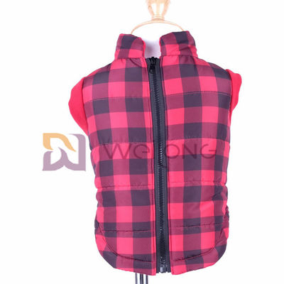 Weihnachtsplaid-Hundejacke 2*2 RIPPE gute Elastizität, die Reißverschluss zugemachte Hundemäntel öffnet