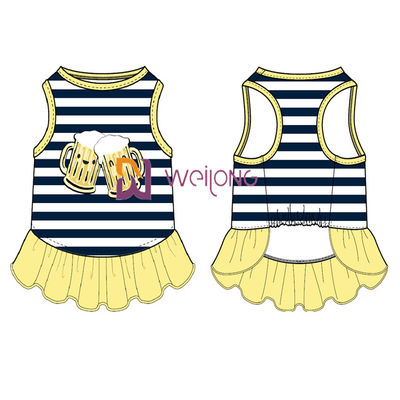 Kundengebundener Poly-Jersey-Sommer-Hund kleidet Digital-Druck-Wein-Glas-Art