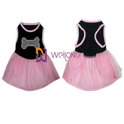 Tulle-Rock-heiße Bergkristall-Halloweens Tulle Hunde des Haustier-Kleid/CVC Jersey oben gekleidet