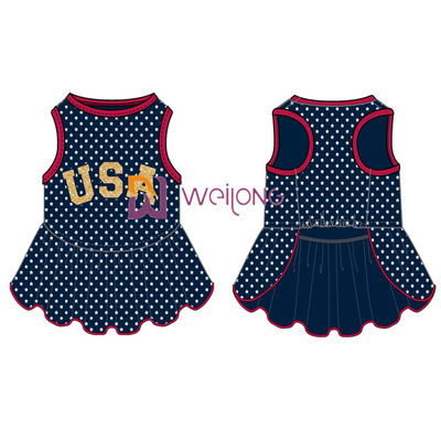 Hundekleidermann Funkeln-Druck USA-fertigte Gummistern-CVC Jersey besonders an
