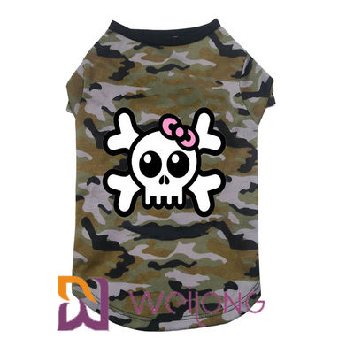 Poly- Tarnungs-Schädel-Halloween-Haustier-T-Shirt für Hund 100% Poly-Jersey 180G