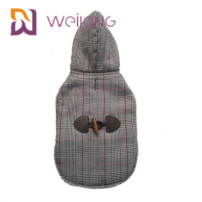 Houndstooth bürstete Trikot-kundenspezifische Hundekapuzenpullis, die Winter warmen BSCI-Welpe Hoodie halten