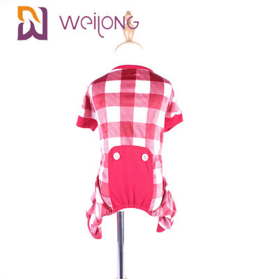 Große Hundepyjamas der weiches Polygewebe-rote Plaid-Hundepyjama-/BSCI