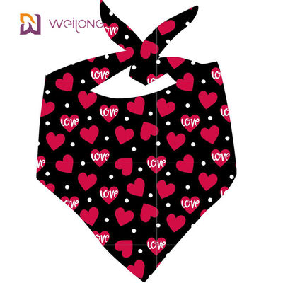 Valentinsgruß-Tageshaustier Bandana-doppelter Baumwolldreieck-Schal-Haustier-Feiertags-Schellfisch-Satz