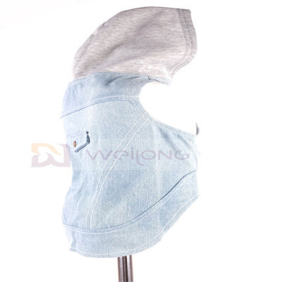Baumwolldenim-Welpe Hoodie-blaue Weinlese wusch Kleidung XS-XL