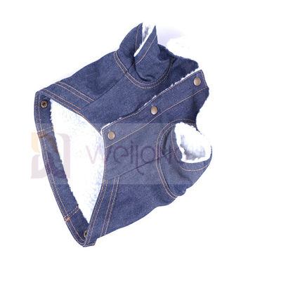100% Polyberber-Haustier-Denim-Jacken-Winter-Hund blauer Jean Jacket
