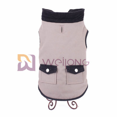 Hochwertiges Baumwollsegeltuch-Hundejacken-Plaid-wahre silberne Knopf-Tasche 100% XS S M L XL