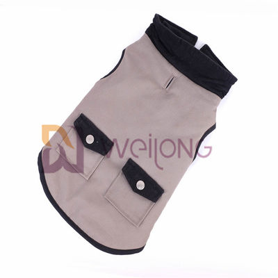 Hochwertiges Baumwollsegeltuch-Hundejacken-Plaid-wahre silberne Knopf-Tasche 100% XS S M L XL