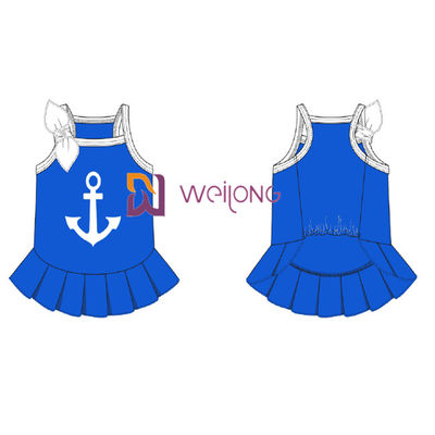 Kundengebundene Cvc Jersey Hundekleiderfrau Seemann-Anchor Pet Dresss Breathable