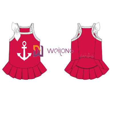 Kundengebundene Cvc Jersey Hundekleiderfrau Seemann-Anchor Pet Dresss Breathable