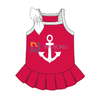 Kundengebundene Cvc Jersey Hundekleiderfrau Seemann-Anchor Pet Dresss Breathable