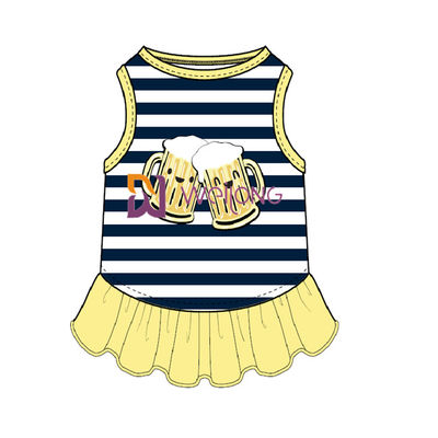 Kundengebundener Poly-Jersey-Sommer-Hund kleidet Digital-Druck-Wein-Glas-Art