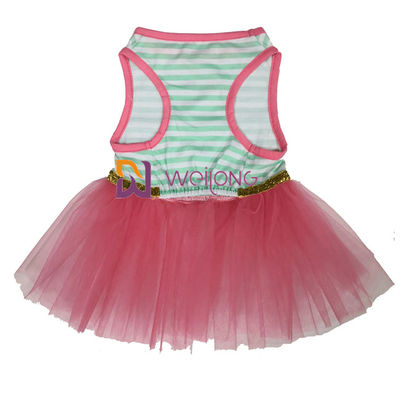 Gutes weibliches Hundekleid des Elastizitäts-Doppelt-Rock-Ostern-Haustier-Kleiderbogen-CVC Jersey 180G