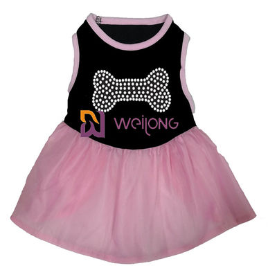 Tulle-Rock-heiße Bergkristall-Halloweens Tulle Hunde des Haustier-Kleid/CVC Jersey oben gekleidet