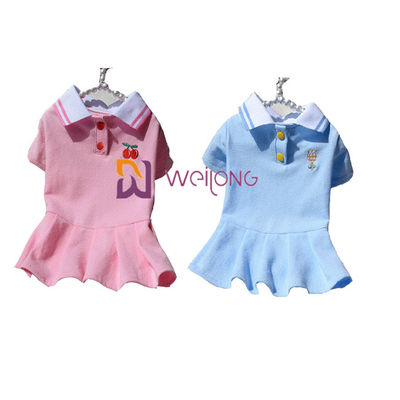 Gestricktes Rib Collar Embroidered Customized Pet-Kleid für Frühling/Sommer