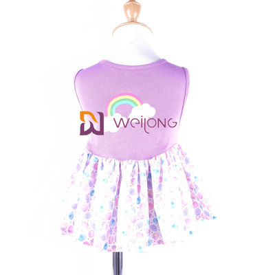 Kundengebundener CVC Jersey Regenbogen-Haustier-Kleider-Digital-Druck-Rohseidehundeballettröckchenrock