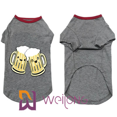 Gummidruck-Bier-Glas-Elastizitäts-Windhund-T-Shirt für Hunde