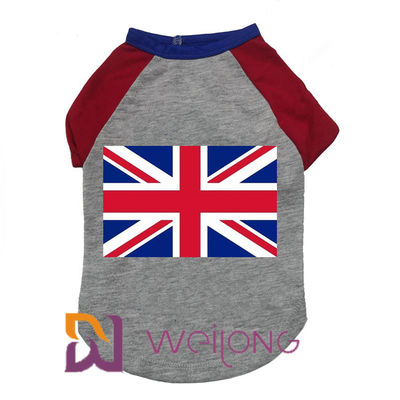 Sommer-kundengerechte Haustier-T-Shirts für Hundegummidruck Großbritannien-Flagge