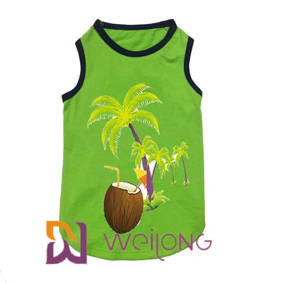 Baumwolldruck-Kokosnuss-Baum-Elastizitäts-Sommer-Haustier-T-Shirt Hawaii-Musik 100% gespielt