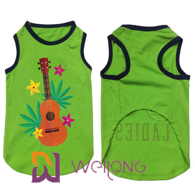 Baumwolldruck-Kokosnuss-Baum-Elastizitäts-Sommer-Haustier-T-Shirt Hawaii-Musik 100% gespielt
