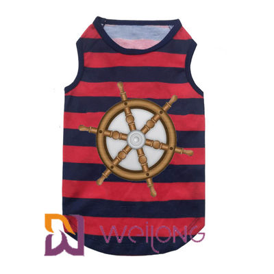 Polyester kundengebundenes Gummidruck-Streifen-Haustier-T-Shirt Hundegeburtstags-Hemd