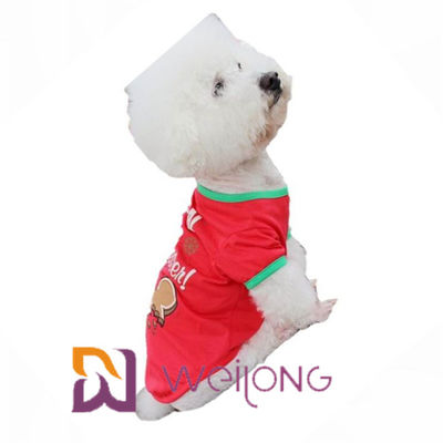 CVC hundeweihnachtst-shirt Jerseys 180G rotes Druckkundengerecht