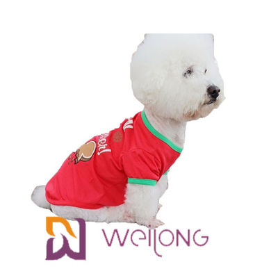 CVC hundeweihnachtst-shirt Jerseys 180G rotes Druckkundengerecht