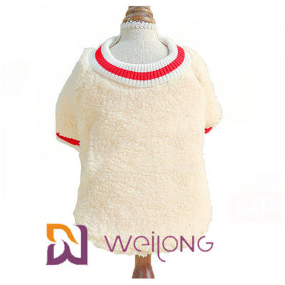 Rib Knit Short Sleeve Pet-T-Shirt halten warmes weiches Sherpa-T-Shirt für Hund