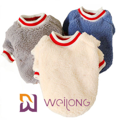 Rib Knit Short Sleeve Pet-T-Shirt halten warmes weiches Sherpa-T-Shirt für Hund