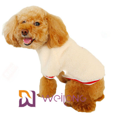 Rib Knit Short Sleeve Pet-T-Shirt halten warmes weiches Sherpa-T-Shirt für Hund