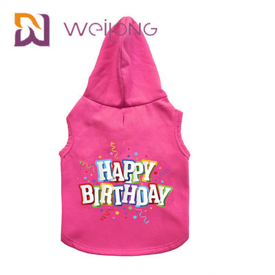 Bunter Gummidruck-Geburtstags-Haustier Hoodie fertigte rosa Hundhoodie besonders an