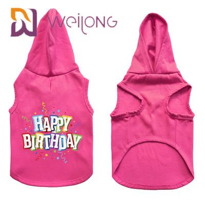 Bunter Gummidruck-Geburtstags-Haustier Hoodie fertigte rosa Hundhoodie besonders an