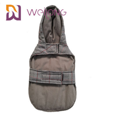Houndstooth bürstete Trikot-kundenspezifische Hundekapuzenpullis, die Winter warmen BSCI-Welpe Hoodie halten