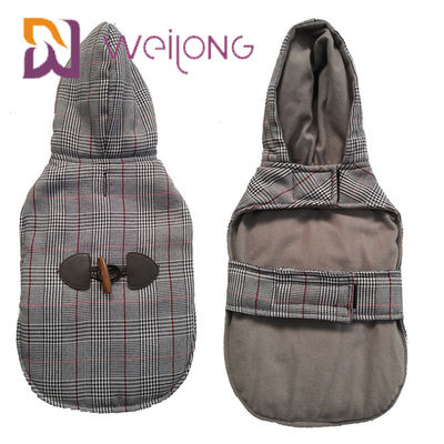 Houndstooth bürstete Trikot-kundenspezifische Hundekapuzenpullis, die Winter warmen BSCI-Welpe Hoodie halten