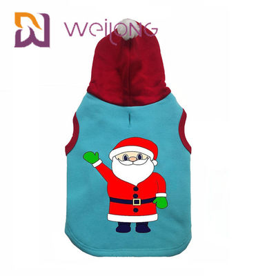 CVC Vlies-Winter-Haustier Hoodie-Kleidungs-Weihnachten Cat Dog Hoodie Sweater With Santa Claus