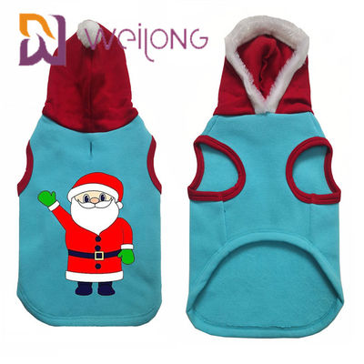 CVC Vlies-Winter-Haustier Hoodie-Kleidungs-Weihnachten Cat Dog Hoodie Sweater With Santa Claus