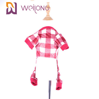 Große Hundepyjamas der weiches Polygewebe-rote Plaid-Hundepyjama-/BSCI