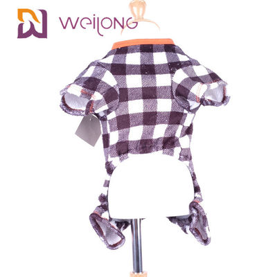 Gummidruck-Kürbis-Vlies-Hundepyjama-Halloween-Plaid-Hundepyjamas
