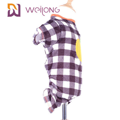 Gummidruck-Kürbis-Vlies-Hundepyjama-Halloween-Plaid-Hundepyjamas