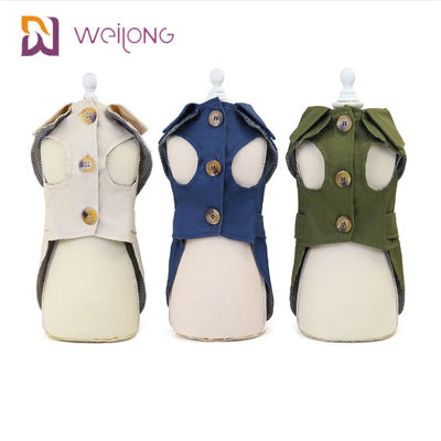 Knopf-öffnende Staub-Cat Winter Wear Plaid Cotton-Segeltuch-Haustier-Windjacke für Hunde