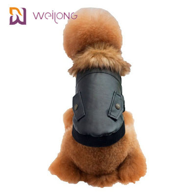 Kundengebundene Faux-Pelz Leatheret-Haustier-Mantel-Hundewinter-Kleidung