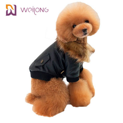 Kundengebundene Faux-Pelz Leatheret-Haustier-Mantel-Hundewinter-Kleidung