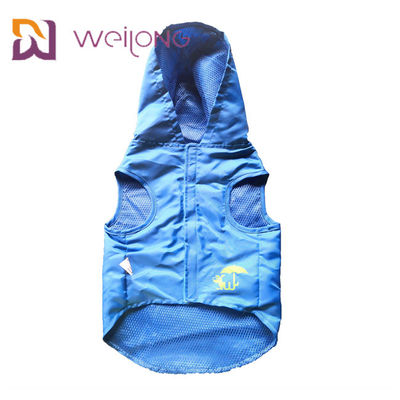Flausch-Öffnungs-Gummi-Druck-wasserdichter Haustier-Regenmantel blaues XS-XL