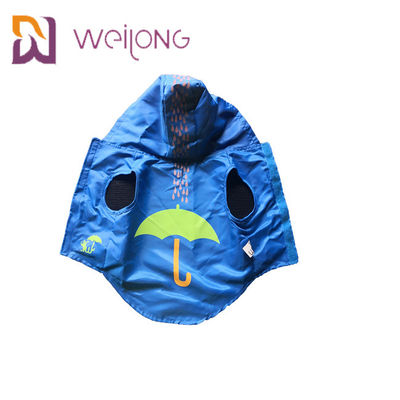 Flausch-Öffnungs-Gummi-Druck-wasserdichter Haustier-Regenmantel blaues XS-XL
