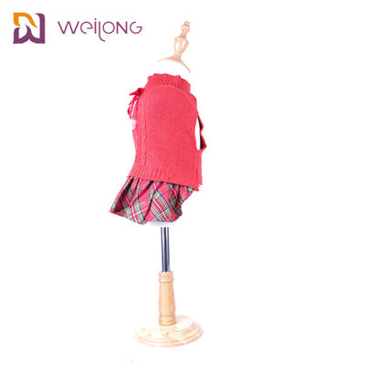 Garn gefärbte Plaid-Hundestrickjacke strickte Wollhundekleidersweatshirt-Kleid