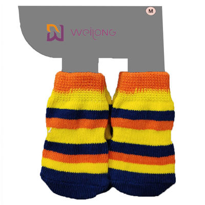 Katze/Hunde streifen kundengebundene Feiertags-Haustier-Socken-Baumwolle Paw Protector For Walking