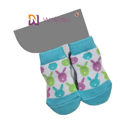 Baumwollespandex-trifft blauer Paw Protector Custom Pet Socks-Hund hart, um Massivholzböden zu schützen